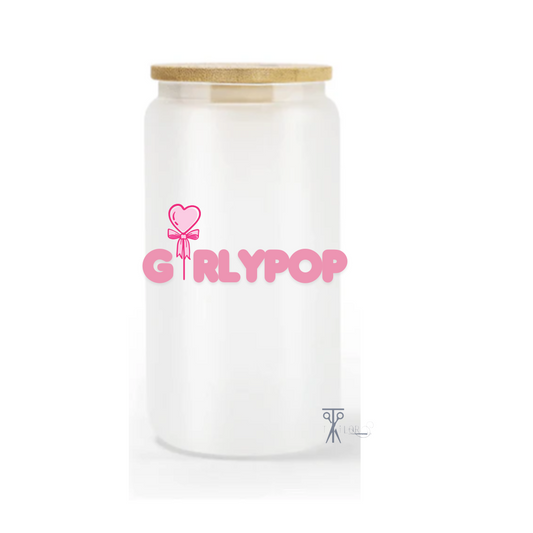 Girlypop 16oz Glass Cup