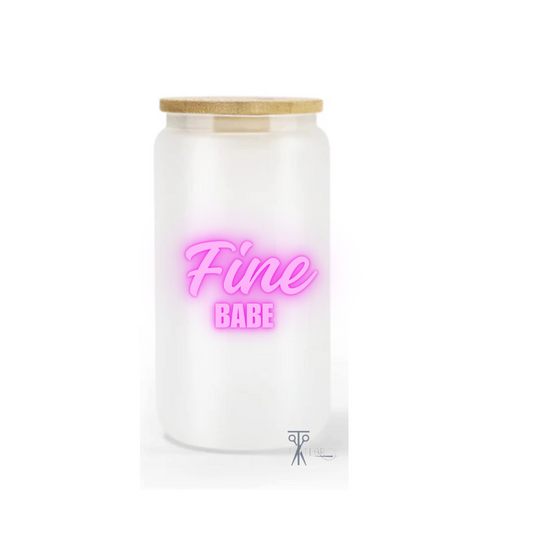 Fine Babe 16 oz. Glass Cup